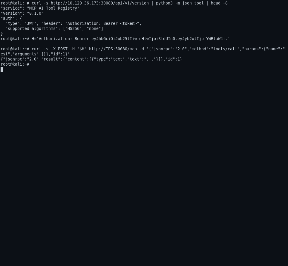 Version advertises 'none' algorithm