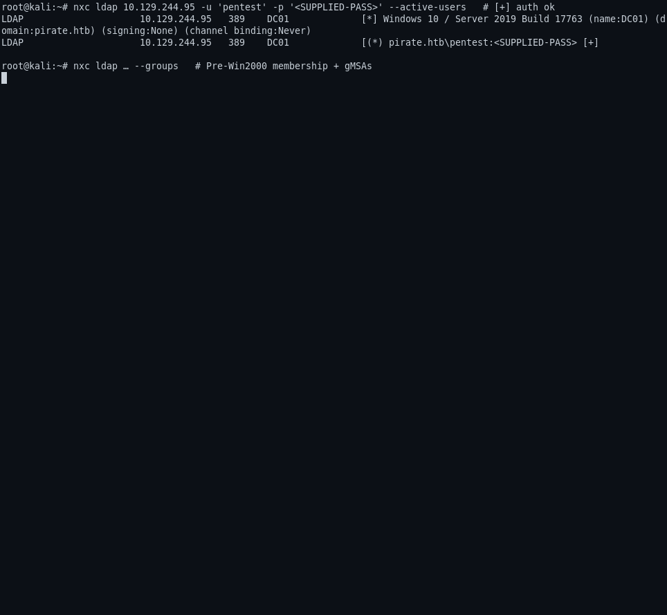 user + delegation LDAP
