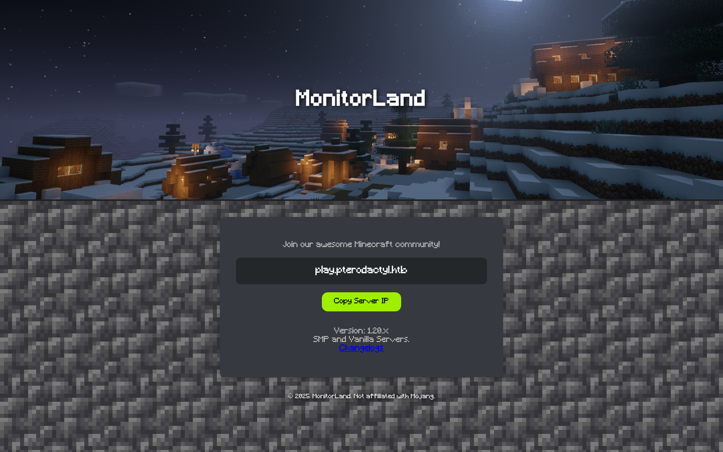 Public Minecraft portal served on the apex vhost
